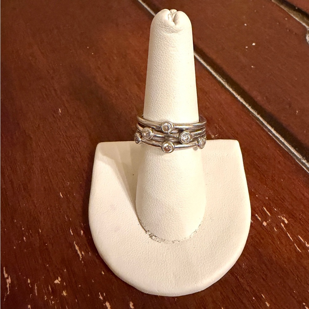 Elegant Silver Stacked Ring Set